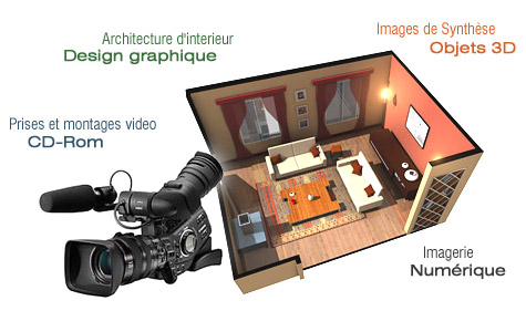 Architecture d'intérieur Design graphique Images de synthèse Objet 3D Prises et montage video CD ROM  Imagerie numérique